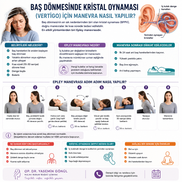Baş Dönmesinde Kristal Oynaması (Vertigo) İçin Manevra Nasıl Yapılır?